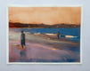 Original art for sale at UGallery.com | Los Playeros by Jamal Sultan | $525 | oil painting | 10.25' h x 13.25' w | thumbnail 3