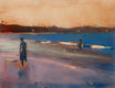 Original art for sale at UGallery.com | Los Playeros by Jamal Sultan | $525 | oil painting | 10.25' h x 13.25' w | thumbnail 1