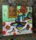 Original art for sale at UGallery.com | Table with Bowls and Flowers by James Hartman | $375 | encaustic artwork | 7.5' h x 8' w | thumbnail 3