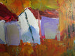 Original art for sale at UGallery.com | Houses and Birches, Mahwah by Janet Dyer | $950 | acrylic painting | 20' h x 20' w | thumbnail 4