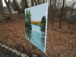 Lake at Dusk, Harriman by Janet Dyer |  Side View of Artwork 