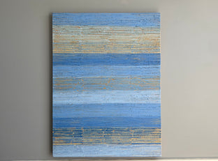 Indigo/Beige Stripes by Janet Hamilton |  Context View of Artwork 