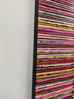 Pink Stripes by Janet Hamilton |  Side View of Artwork 
