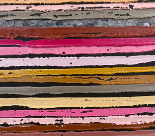 Pink Stripes by Janet Hamilton |   Closeup View of Artwork 