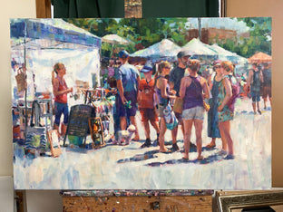 Doggie at the Farmers Market by Jerry Salinas |  Context View of Artwork 