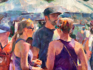 Doggie at the Farmers Market by Jerry Salinas |   Closeup View of Artwork 