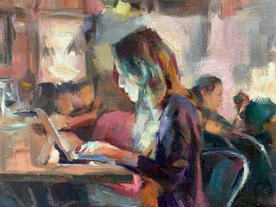 Late Night Cafe by Jerry Salinas |   Closeup View of Artwork 