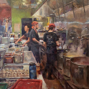 oil painting by Jerry Salinas titled Ramen House