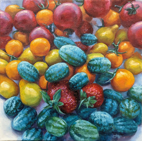 oil painting by Jinny Tomozy titled Rainbow Harvest