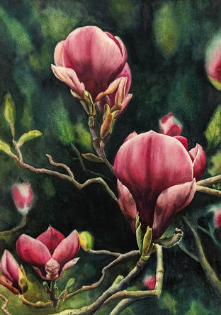 Crimson Magnolias by Jinny Tomozy |  Artwork Main Image 