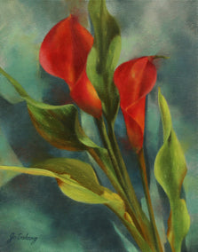 oil painting by Jo Galang titled Calla Lily