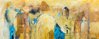 Original art for sale at UGallery.com | And So They Gathered by Jodi Dann | $1,475 | mixed media artwork | 16' h x 40' w | thumbnail 2