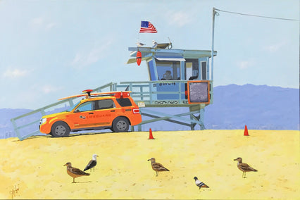 acrylic painting by John Jaster titled Beach Patrol