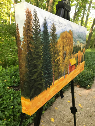 The Red Cabin by John Jaster |  Side View of Artwork 