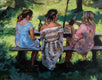 Original art for sale at UGallery.com | Wine Club by Jonelle Summerfield | $900 | oil painting | 16' h x 20' w | thumbnail 4