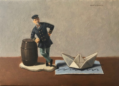 oil painting by Jose H. Alvarenga titled The Captain