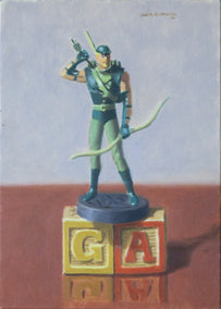 oil painting by Jose H. Alvarenga titled The Green Arrow