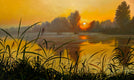 Original art for sale at UGallery.com | Golden Glow by Jose Luis Bermudez | $4,800 | oil painting | 36' h x 60' w | thumbnail 1