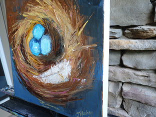 A Nest and a Feather by Judy Mackey |  Side View of Artwork 