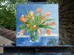 Original art for sale at UGallery.com | Early Summer Creamsicle by Judy Mackey | $575 | oil painting | 12' h x 12' w | thumbnail 3