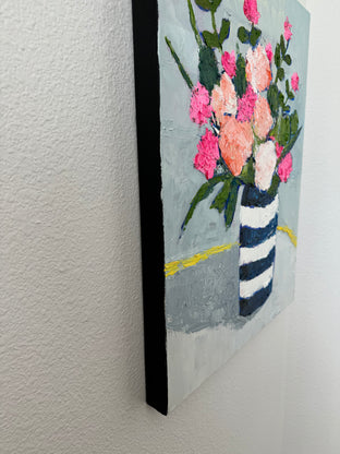 Navy Stripes by Judy Mackey |  Side View of Artwork 