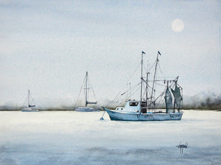 Moonglow Shrimp Boat by Judy Mudd |  Artwork Main Image 