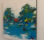 Original art for sale at UGallery.com | Lakefront by Kajal Zaveri | $3,000 | oil painting | 36' h x 36' w | thumbnail 2