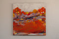 Original art for sale at UGallery.com | Orange Glow by Kajal Zaveri | $2,500 | oil painting | 30' h x 30' w | thumbnail 3