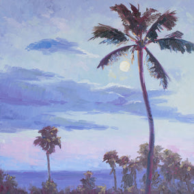 oil painting by Karen E Lewis titled Coconut Moon