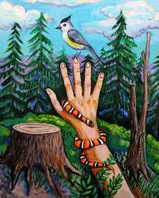 acrylic painting by Kira Yustak titled The Wilderness