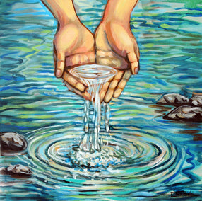 acrylic painting by Kira Yustak titled Water is Life