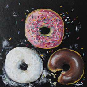 oil painting by Kristine Kainer titled Doughnuts