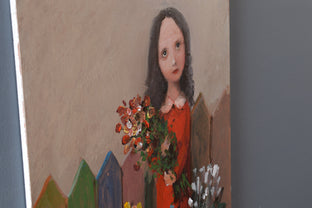 Little Florist by Krzysztof Iwin |  Side View of Artwork 