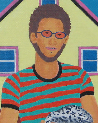 Man With Lizard by Leroy Burt |   Closeup View of Artwork 