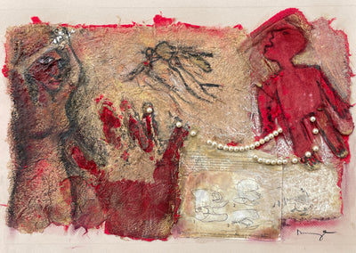 mixed media artwork by Libby Ramage titled Bitten by the Love Bug