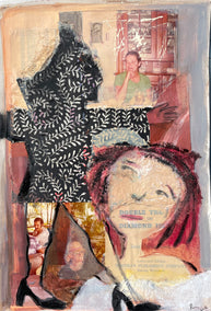 mixed media artwork by Libby Ramage titled Double Trouble