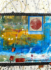 mixed media artwork by Linda Shaffer titled Sunset