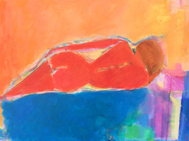 acrylic painting by Robin Okun titled Lying 2