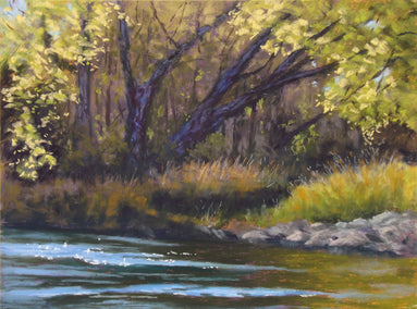 pastel artwork by Patricia Prendergast titled At the Edge of the Stream