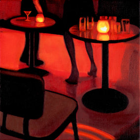 oil painting by Hadley Northrop titled Legs at the Make Out Room