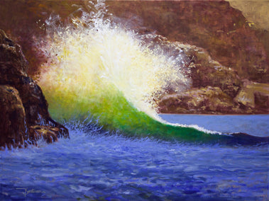 oil painting by Kent Sullivan titled Brilliant Wave