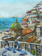 Original art for sale at UGallery.com | Breakfast at Le Sirenuse's by Maximilian Damico | $650 | watercolor painting | 15' h x 11' w | thumbnail 1