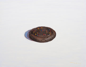 oil painting by McGarren Flack titled Chocolate Frosted Cookie