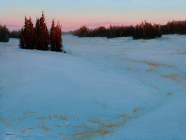 oil painting by McGarren Flack titled Snow Cedar Mountain Range