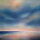 Original art for sale at UGallery.com | Moody Sky Beach by Nancy Hughes Miller | $2,200 | oil painting | 36' h x 36' w | thumbnail 4