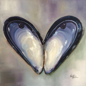 oil painting by Kristine Kainer titled Blue Mussel