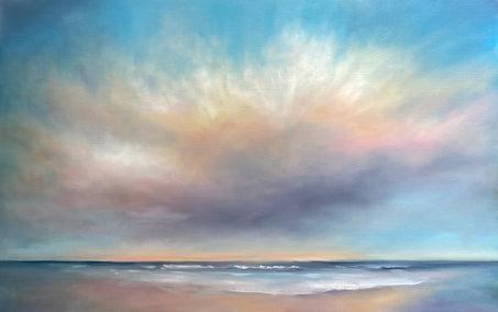 oil painting by Nancy Hughes Miller titled Beach Cloudscape VIII