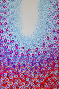 acrylic painting by Natasha Tayles titled Blue, Purple and Orange