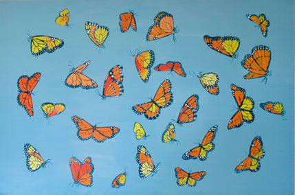 acrylic painting by Natasha Tayles titled Monarch Butterflies 1