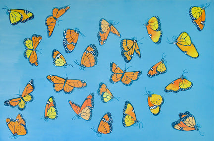 acrylic painting by Natasha Tayles titled Monarch Butterflies 2